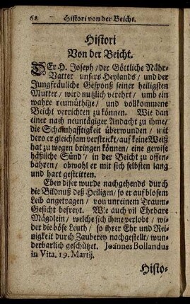 Histori Von der Beicht.