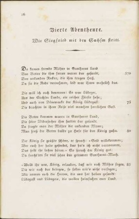 Vierte Abentheure. Wie Siegfried mit den Sachsen stritt.