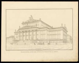 Schauspielhaus, Berlin: Perspektivische Ansicht (aus: Sammlung Architektonischer Entwürfe, Berlin 1858)