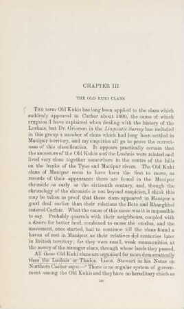 Chapter III. The old Kuki clans