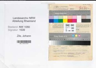 Entnazifizierung Johann Zils , geb. 13.09.1906 (Wachtmeister)