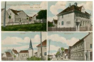Gruss aus Göbschelwitz: Gasthof, Schule, Kirche, Dorfstrasse