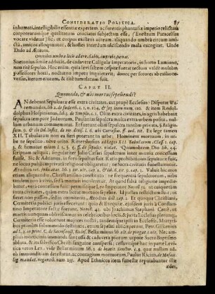 Caput II. Quomodo, & ubi mortui sepeliendi?