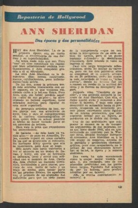 Ann Sheridan - dos épocas y dos personalidades : Repostería de Hollywood