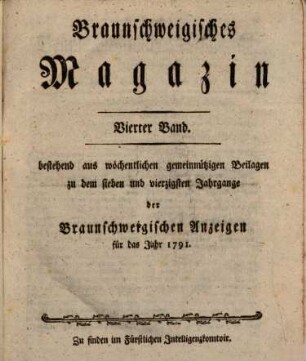 Braunschweigisches Magazin. 4, 4. 1791