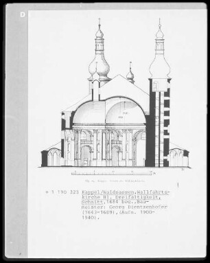 Kappel/Waldsassen, Wallfahrtskirche Heilige Dreifaltigkeit, Schnitt