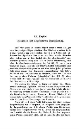 VII. Kapitel. Methoden der abgekürzten Bezeichnung.