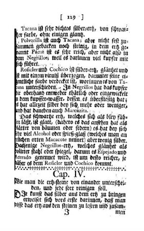 Cap. IV. - Wie man die ertz-steine von einander unterscheiden, und jede sort reinigen soll.