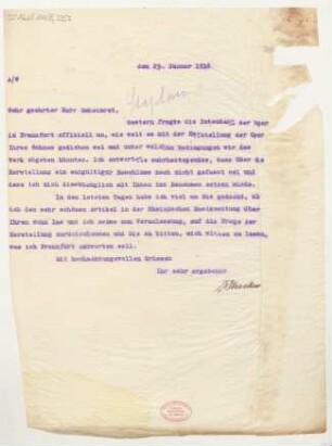 Brief an Karl Stephan : 25.01.1916