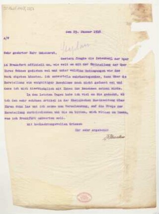 Brief an Karl Stephan : 25.01.1916