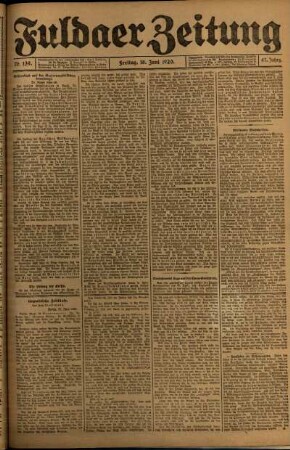 Ausgabe vom Freitag, den 18. Juni 1920.