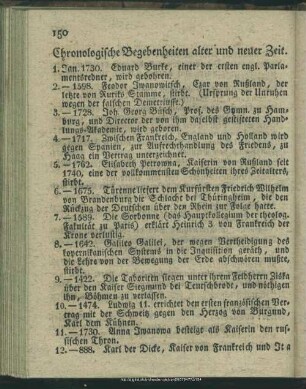 Chronologische Begebenheiten alter und neuer Zeit