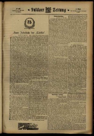 Zweite Ausgabe vom Samstag, den 11. Mai 1912.