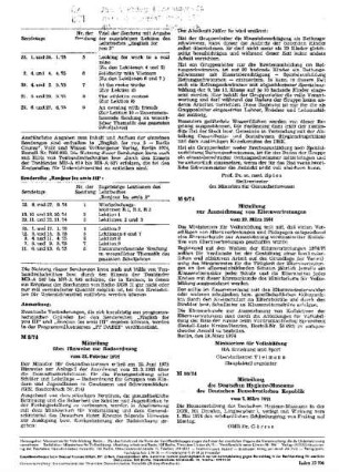 Mitteilung über Hinweise zur Badeordnung : 8/74 vom 22. Februar 1974 ; [Mitteilungen]