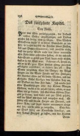 Das funfzehnte Kapitel. Eine Reise.