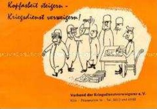 Handzettel des Verbandes der Kriegsdienstverweigerer e.V.