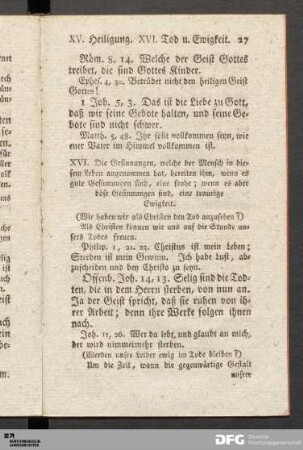 XVI. Tod und Ewigkeit.