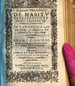 Disp. philos. de habitu intellectus, et tribus corporis naturalis principiis