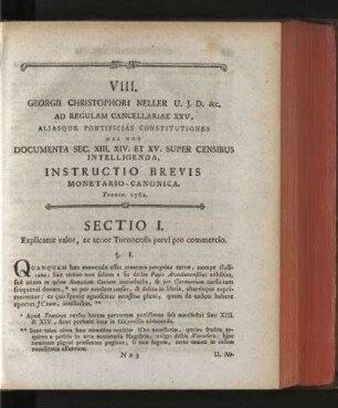 VIII. Georgii Christophori Neller Ad Regulam Cancellariae XXV