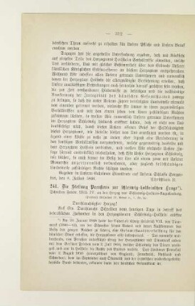 241. Die Stellung Preußens zur schleswig-holsteinschen Frage