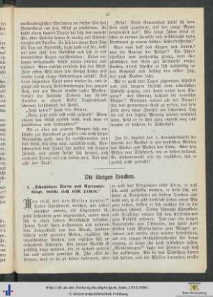 Die übrigen Brocken.