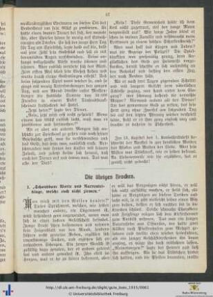 Die übrigen Brocken.