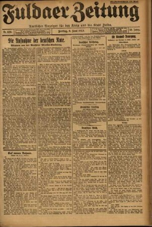 Ausgabe vom Freitag, den 08. Juni 1923.