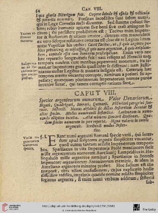 Caput VIII: Species argenteorum numorum