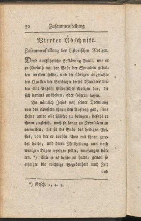 Vierter Abschnitt: Zusammenstellung der historischen Notizen