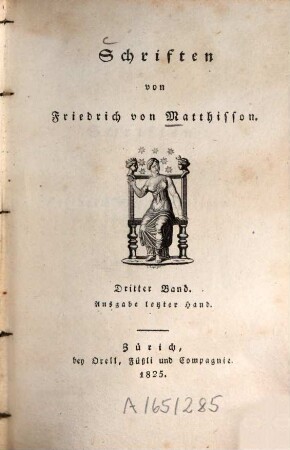 Schriften : Ausg. lezter Hand. 3. Buch 2. - 1825. - 359 S.