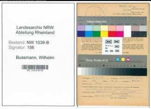 Entnazifizierung Wilhelm Bussmann , geb. 06.06.1884 (Postbeamter)