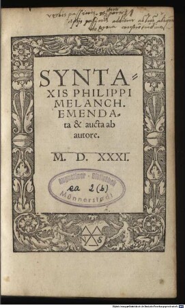 Syntaxis Philippi Melanch.