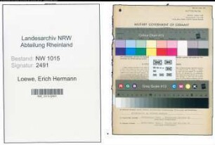 Entnazifizierung Erich Hermann Loewe , geb. 25.03.1911 (Kaufmaennischer Angestellter)
