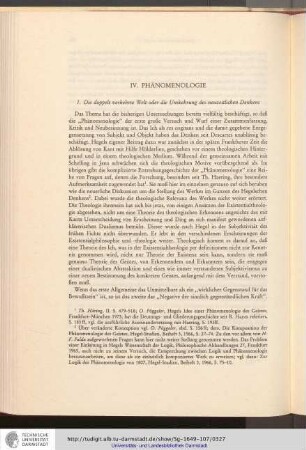 IV. Phänomenologie