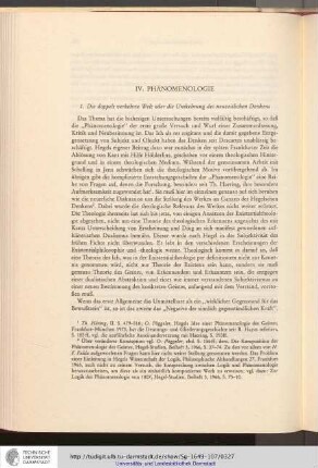 IV. Phänomenologie