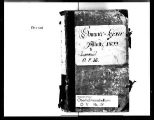In Pillnitz geführte Hoftagebücher, 1800