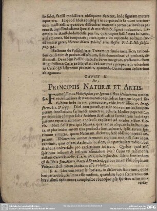 CAPUT II. De PRINCIPIIS NATURAE ET ARTIS.
