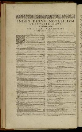 Index Rerum Notabilium Locupletissimus ...