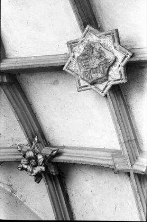 Ensisheim: Rathaus, Schlussstein mit Reichswappen im Gewölbe