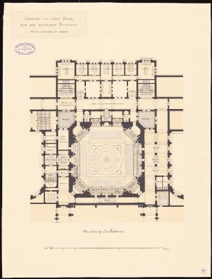Reichstag, Berlin Zweiter Wettbewerb: Anordnung der Tribünen 1:200