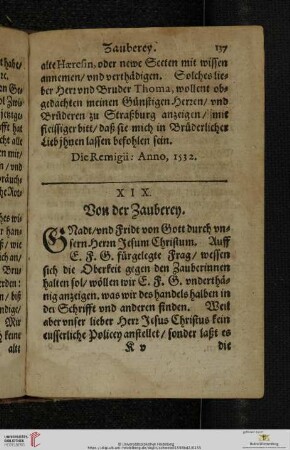 XIX. Von der Zauberey