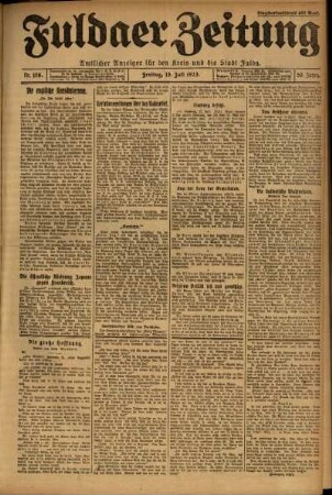 Ausgabe vom Freitag, den 13. Juli 1923.
