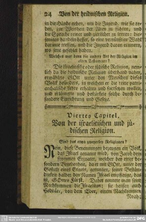 Viertes Capitel. Von der israelitischen und jüdischen Religion