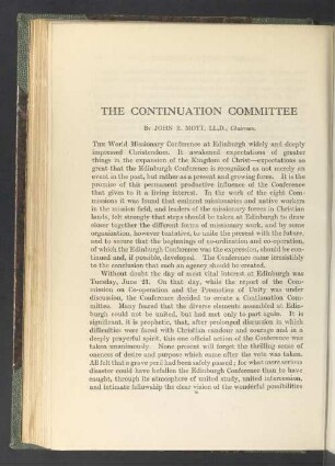 The continuation committee