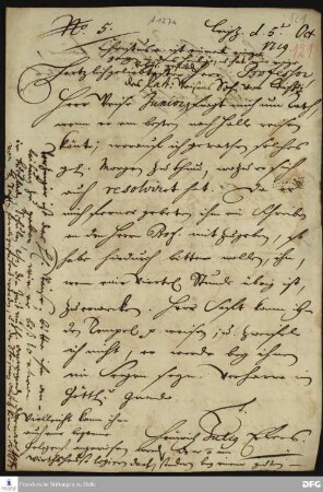 Brief von Heinrich Julius Elers an August Hermann Francke.