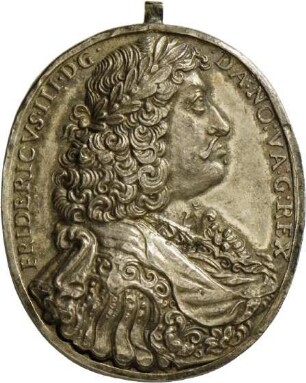 Hohlmedaille mit Öse auf König Friedrich III. von Dänemark und Norwegen, 1660