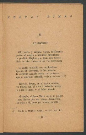 II - Al soneto