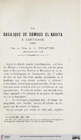 Sér. 3: La basilique de Damous El-Karita à Carthage 1890