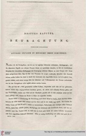 Drittes Kapitel: Betrachtung verschiedener antiker Gefässe in Hinsicht ihrer Schönheit