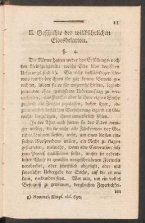 II. Geschichte der willkührlichen Eidesdelation. §. 4. - §. 8.